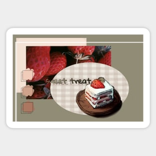 Sweet pie tart cute strawberry shortcake dessert aesthetic Sticker